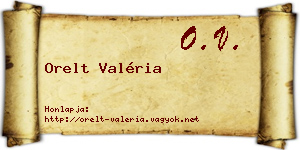 Orelt Valéria névjegykártya
